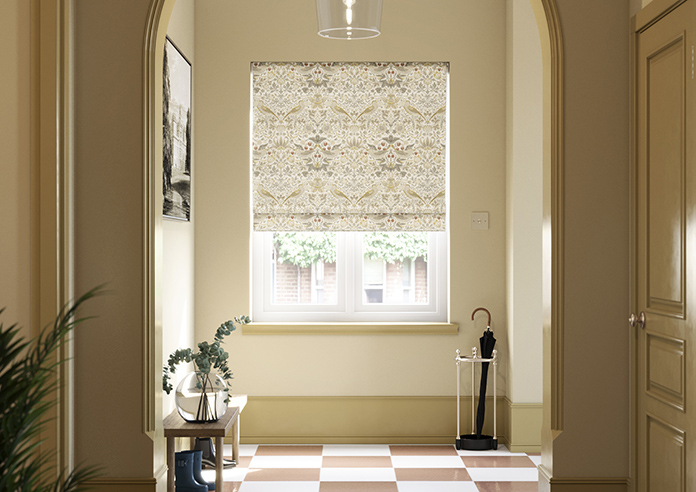 William Morris At Home Strawberry Thief, Ochre - Roman Blind - Image 3